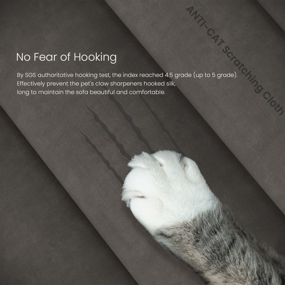 Solid Wood Leg Dark Gray Cat Scratch Cloth Sectionals