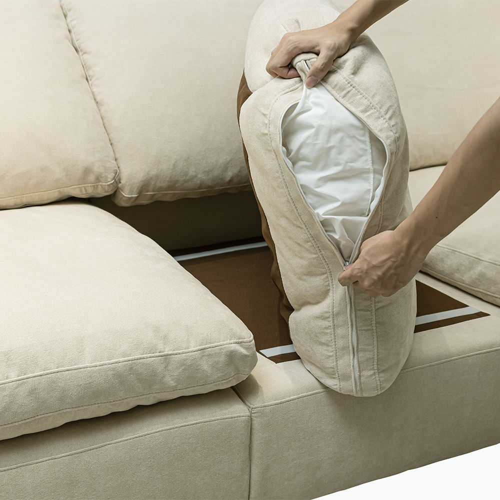 Beige Linen Fabric Sofas & Loveseats