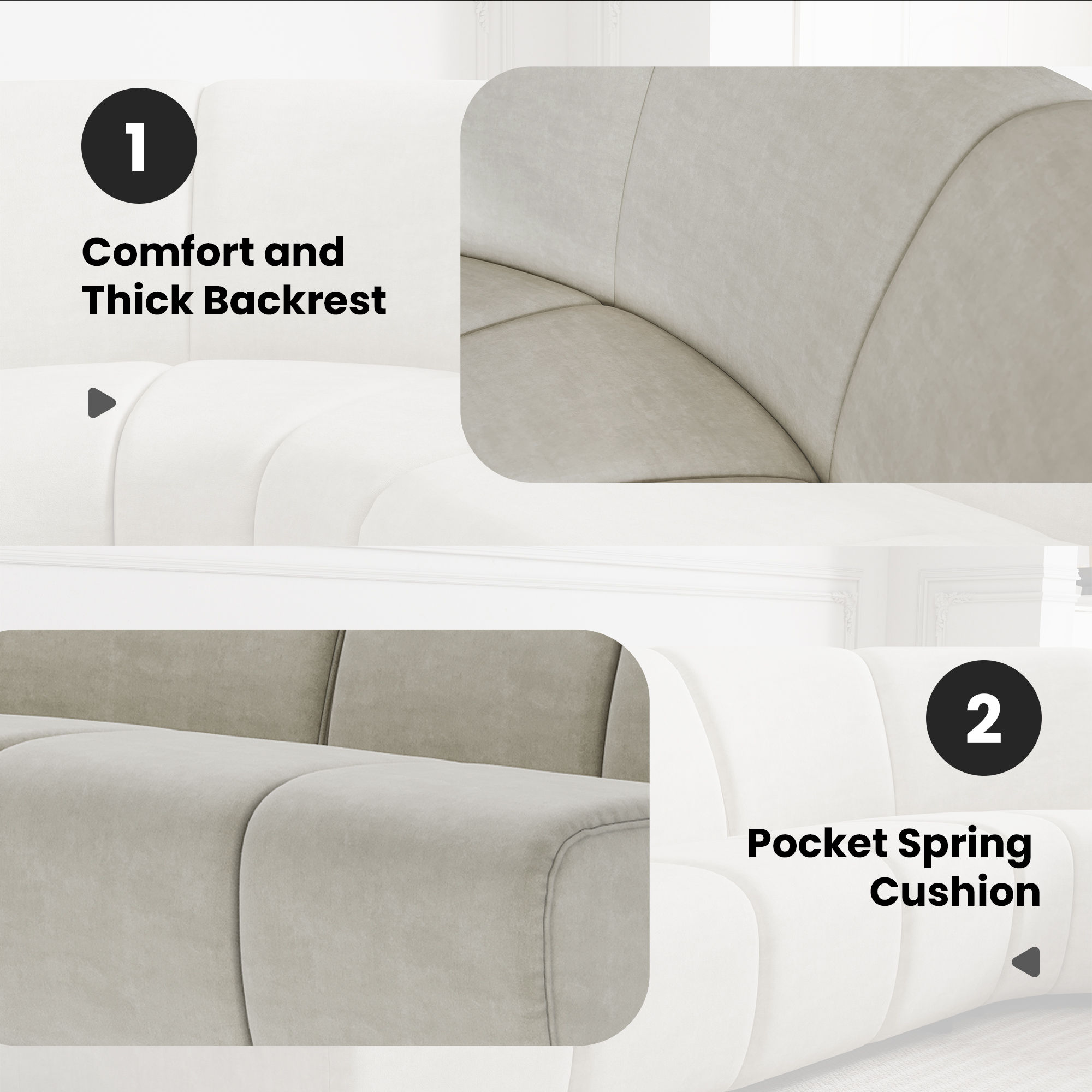 Partly Assemble Beige Fabric Sofas & Loveseats