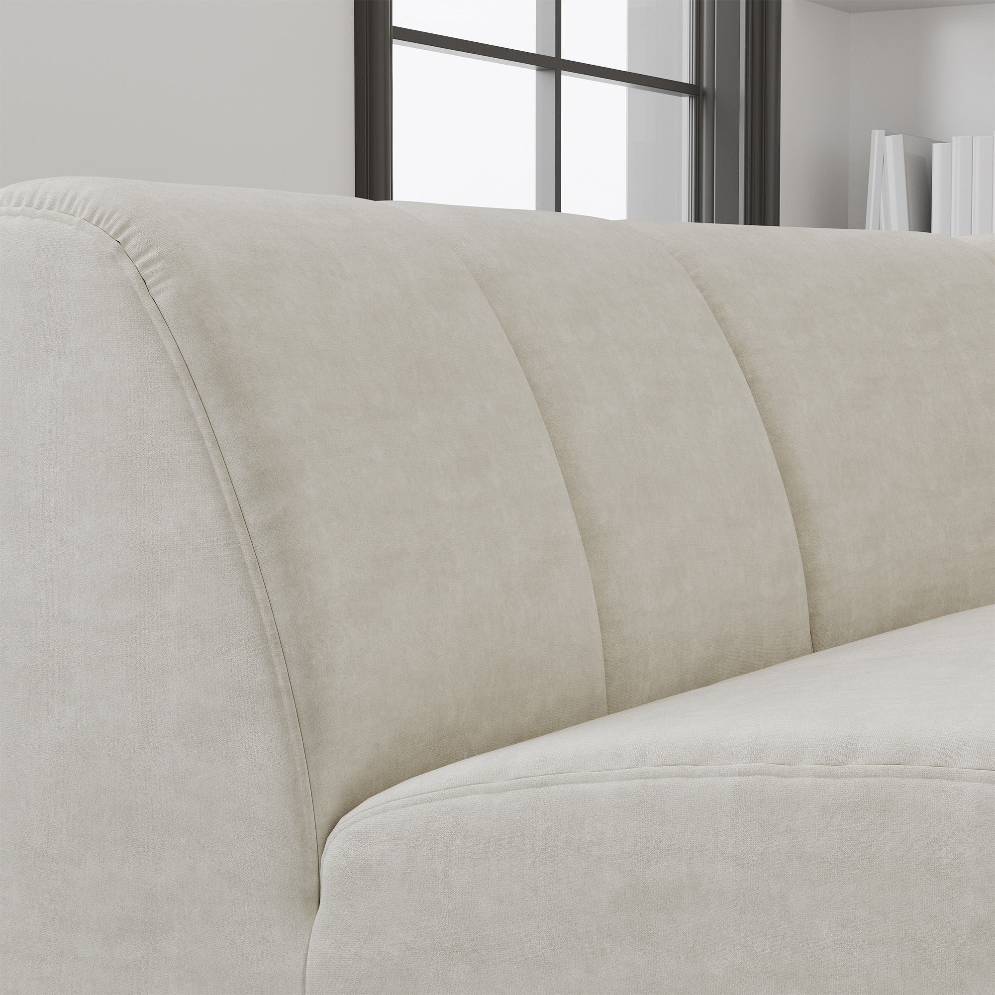Partly Assemble Beige Fabric Sofas & Loveseats