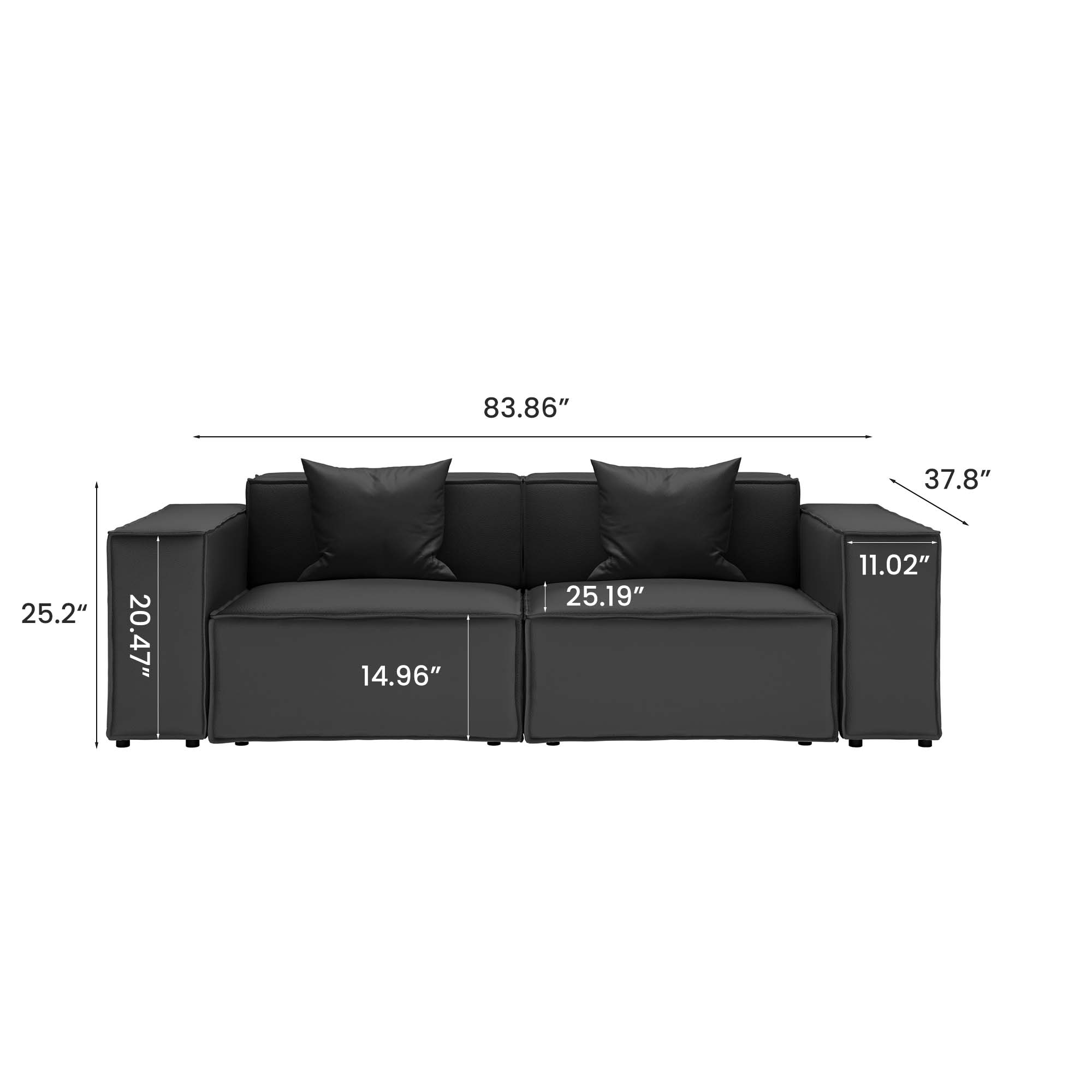 Black Leather Sofas & Loveseats