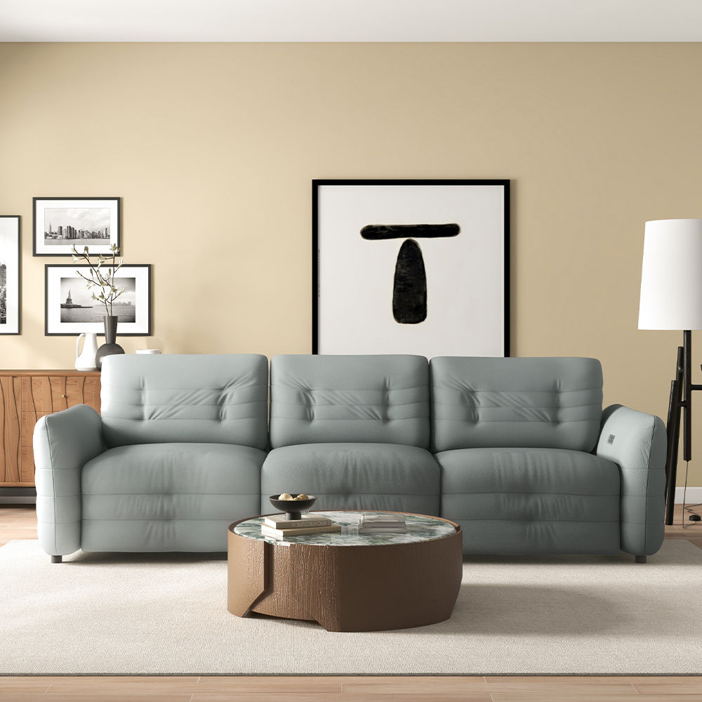 Partly Assemble Blue Microfiber Sofas & Loveseats