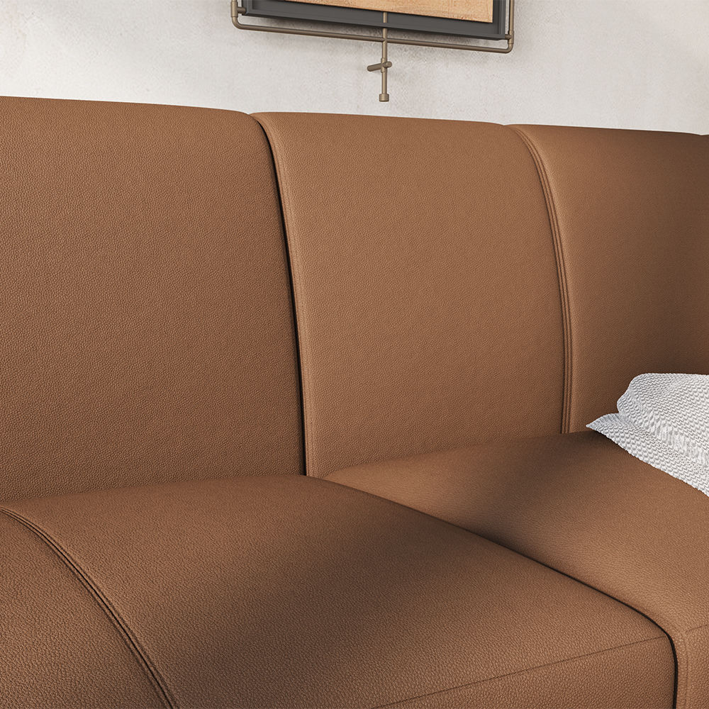 Metal Leg Brown Leather Sofas & Loveseats