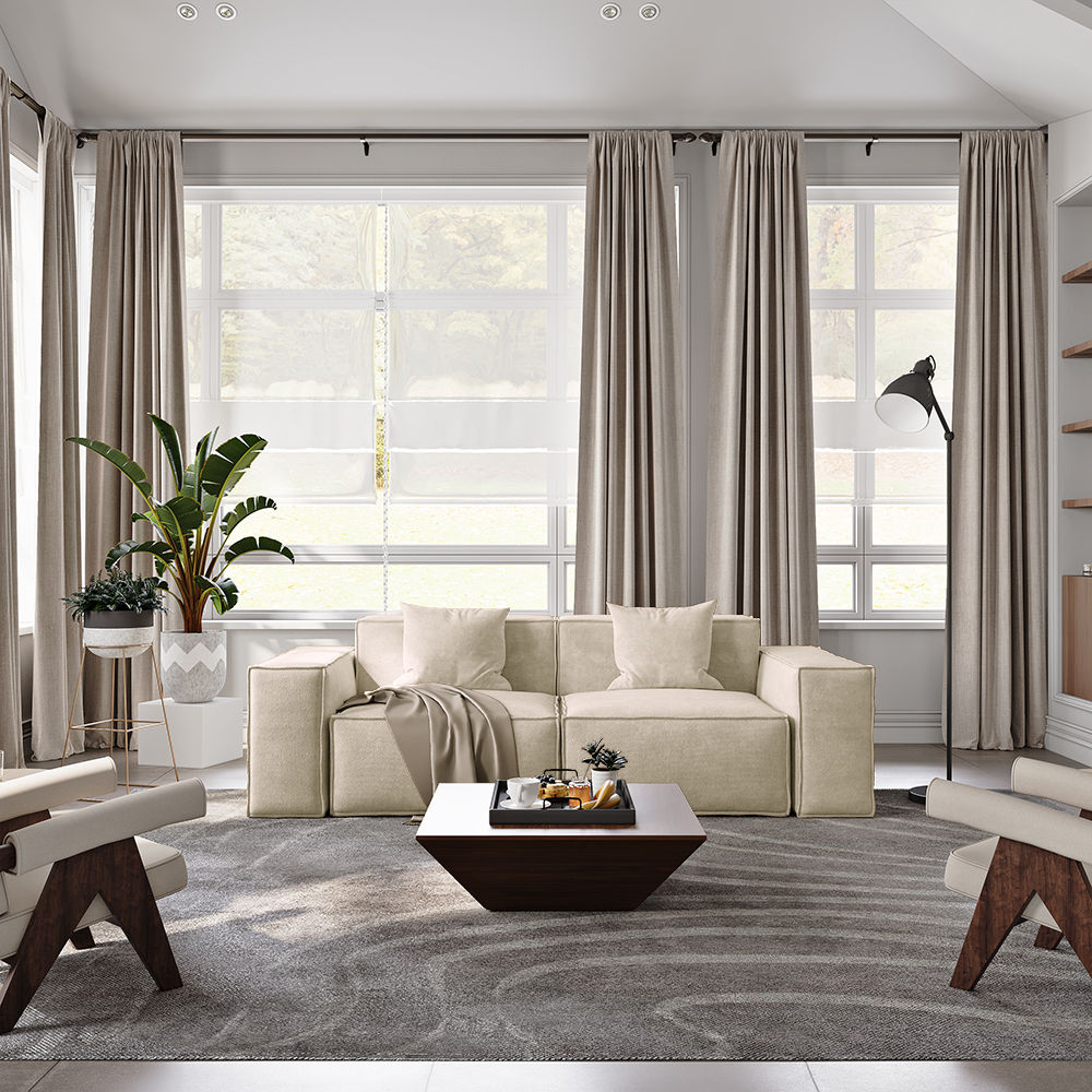 Beige Fabric Sofas & Loveseats