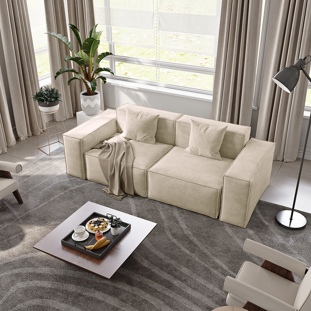 Beige Fabric Sofas & Loveseats