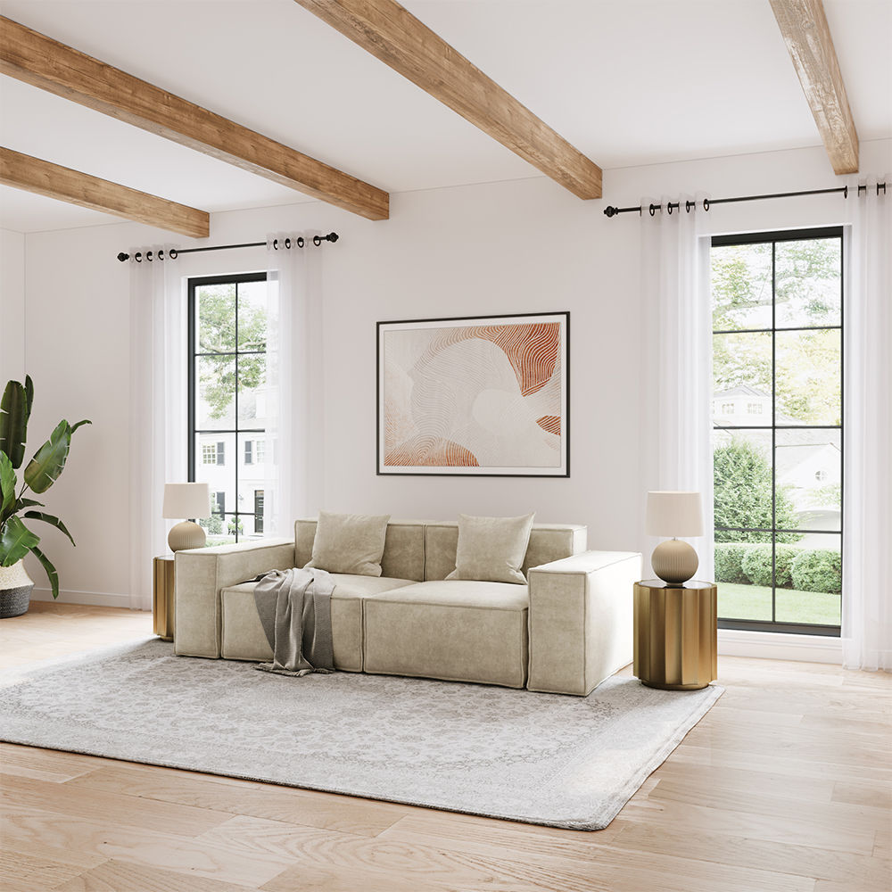 Beige Fabric Sofas & Loveseats