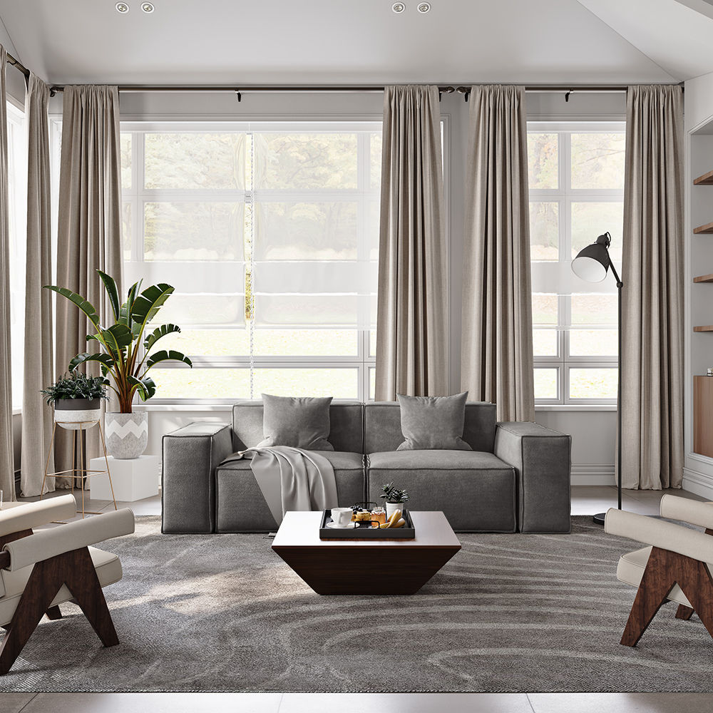 Dark Gray Fabric Sofas & Loveseats