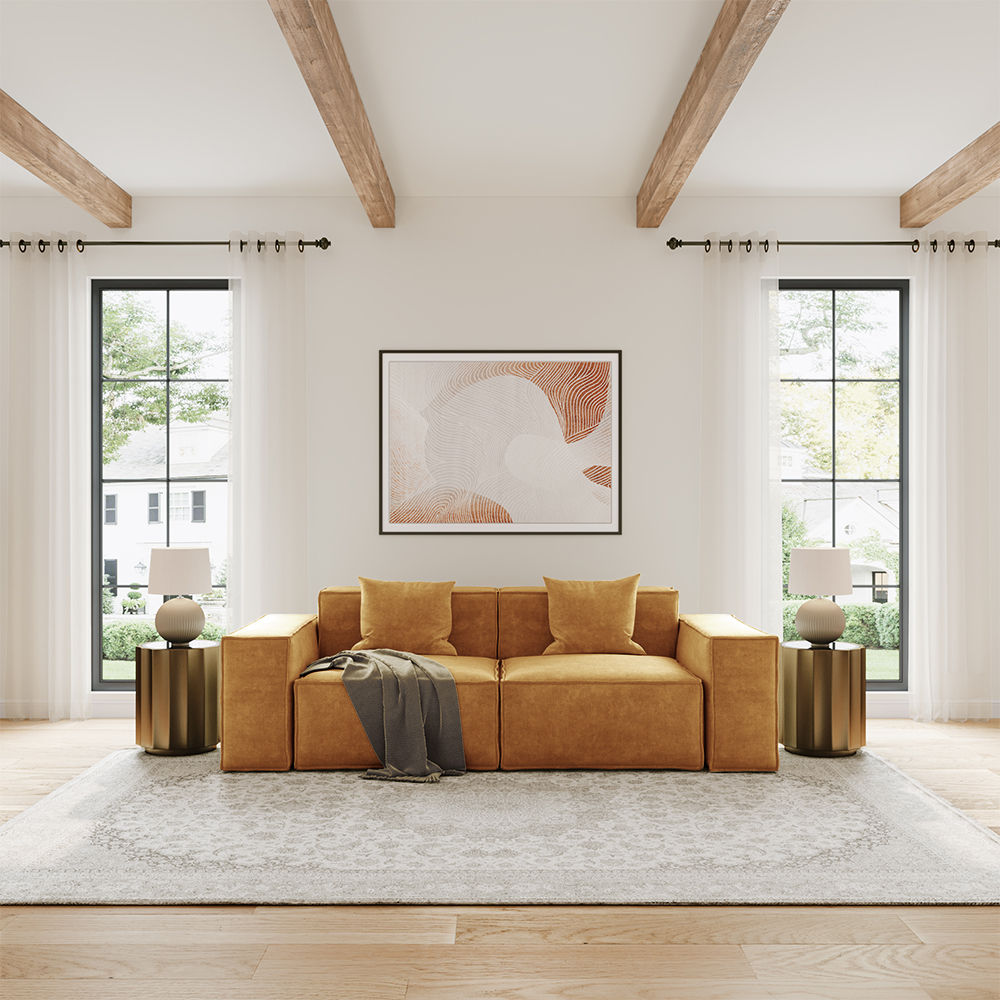 Yellow Fabric Sofas & Loveseats
