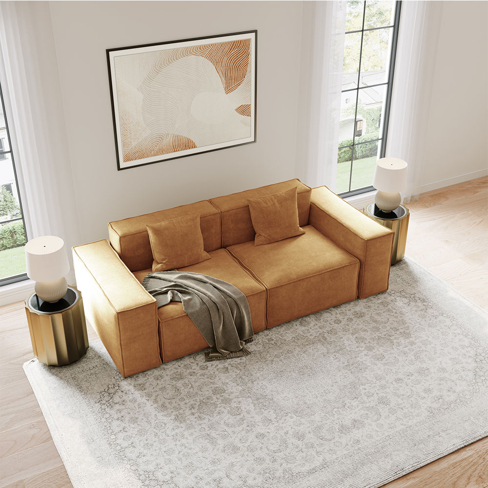 Yellow Fabric Sofas & Loveseats