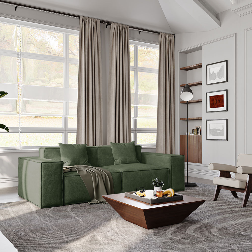 Green Fabric Sofas & Loveseats