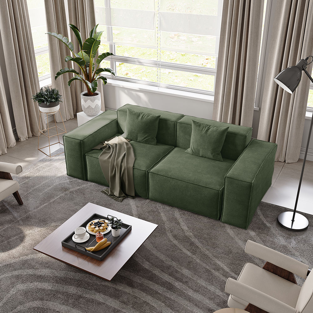 Green Fabric Sofas & Loveseats