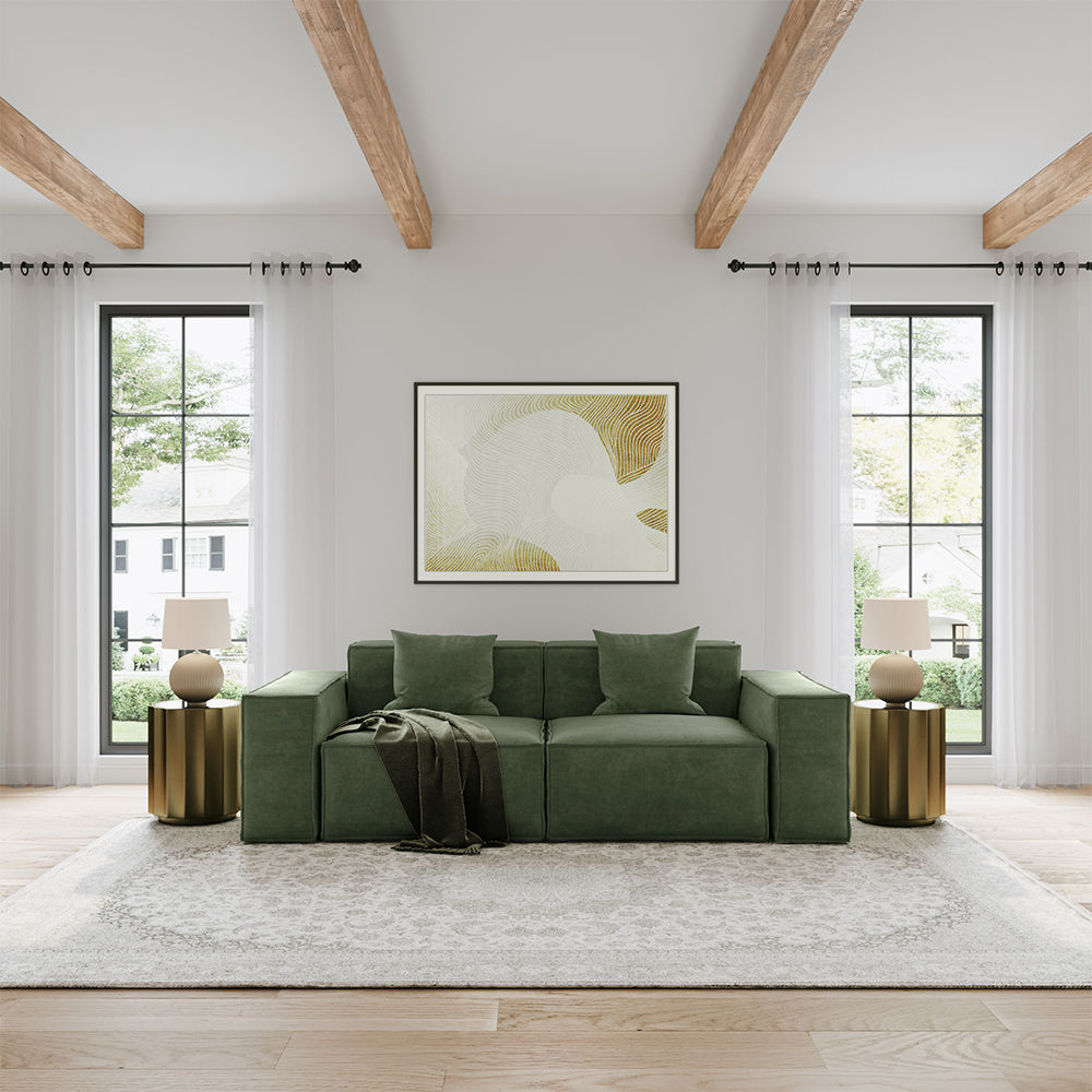 Green Fabric Sofas & Loveseats