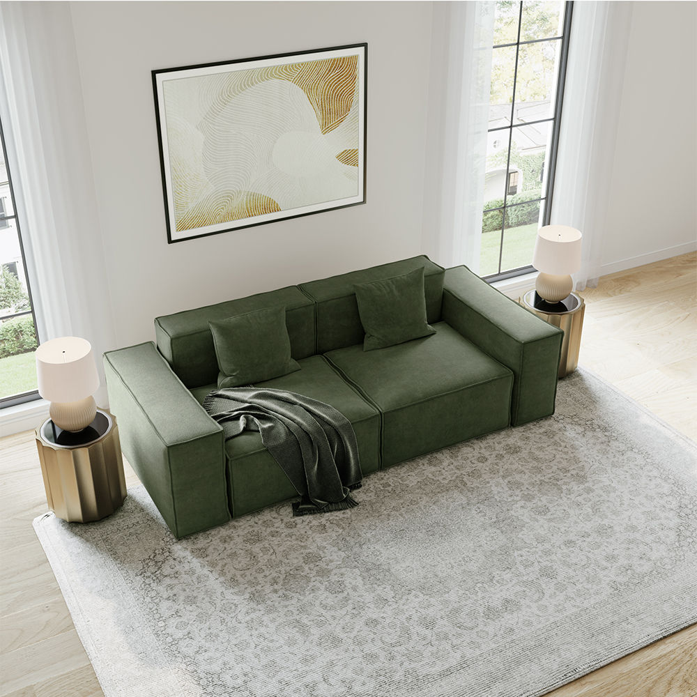 Green Fabric Sofas & Loveseats