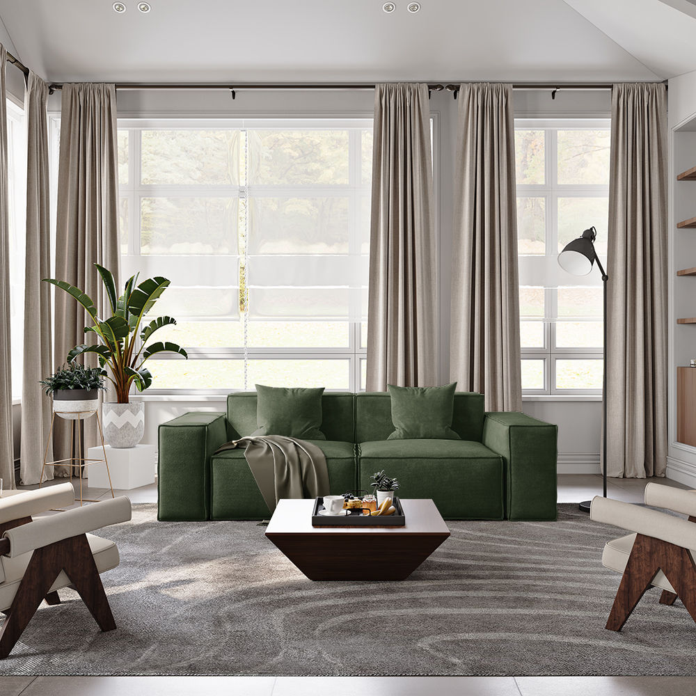 Green Fabric Sofas & Loveseats
