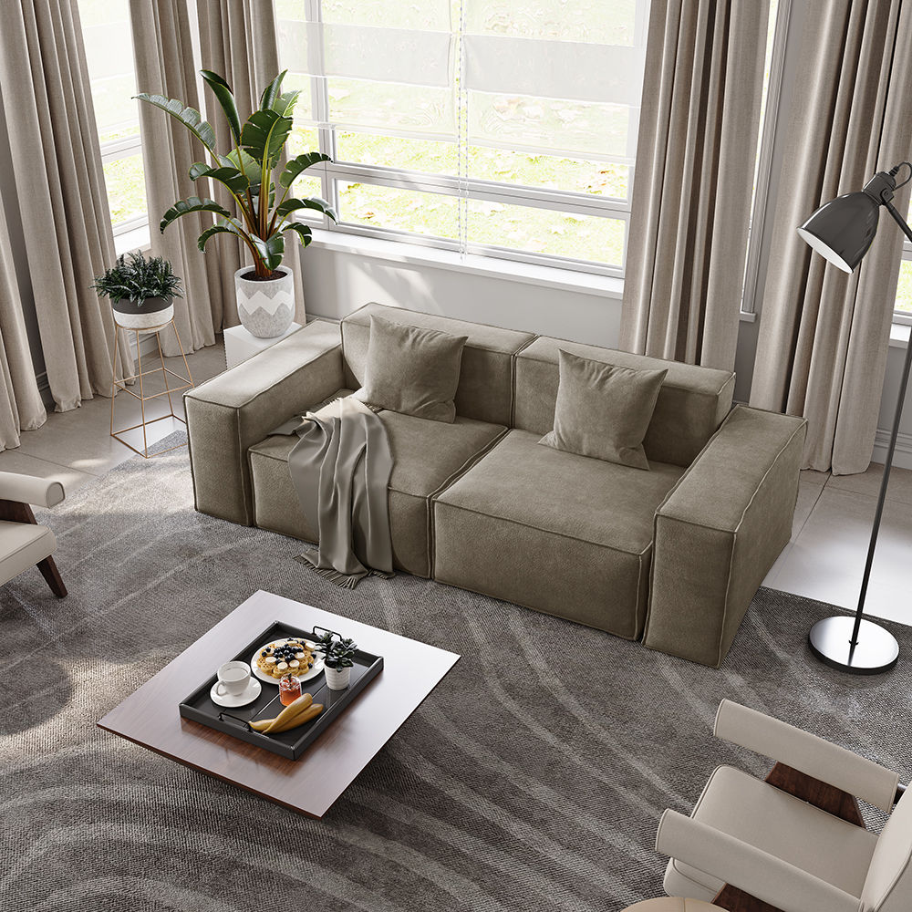 Khaki Fabric Sofas & Loveseats