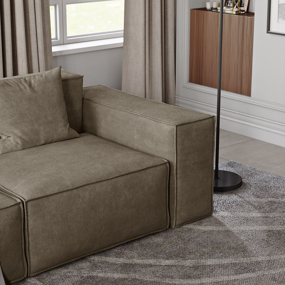 Khaki Fabric Sofas & Loveseats