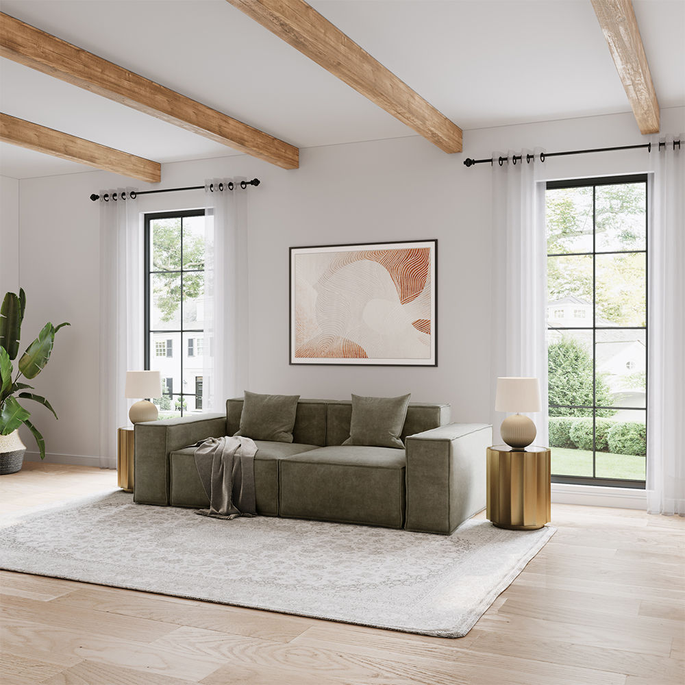 Khaki Fabric Sofas & Loveseats