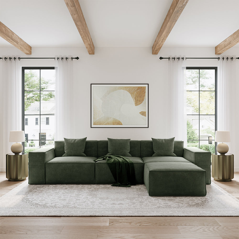 Green Fabric Sofas & Loveseats