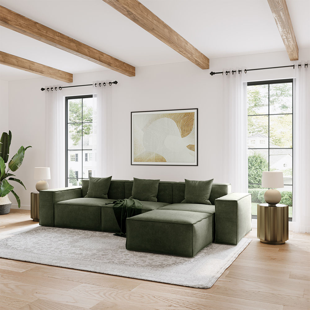 Green Fabric Sofas & Loveseats
