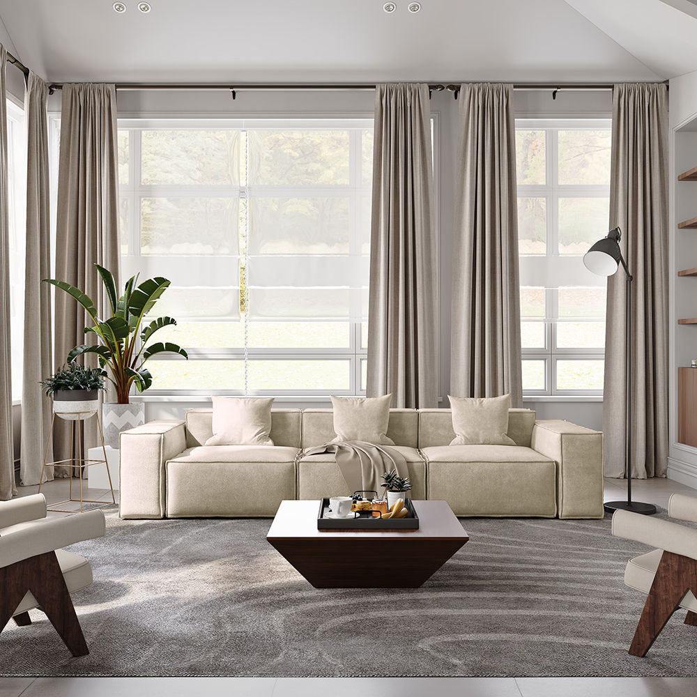 Beige Fabric Sofas & Loveseats