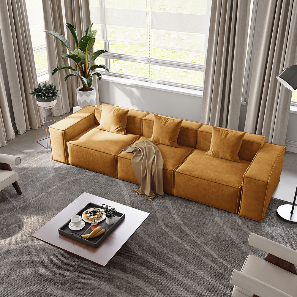 Yellow Fabric Sofas & Loveseats