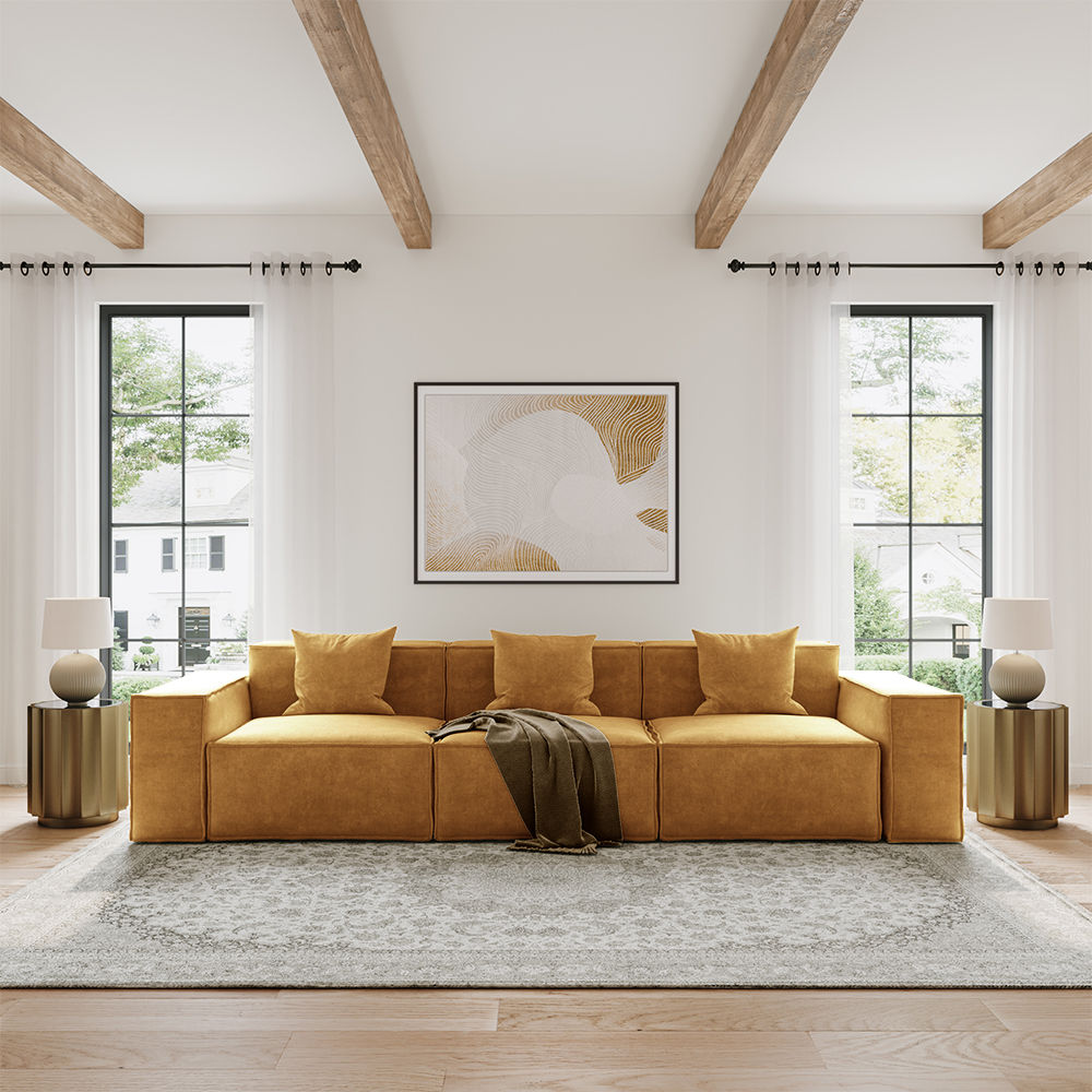Yellow Fabric Sofas & Loveseats