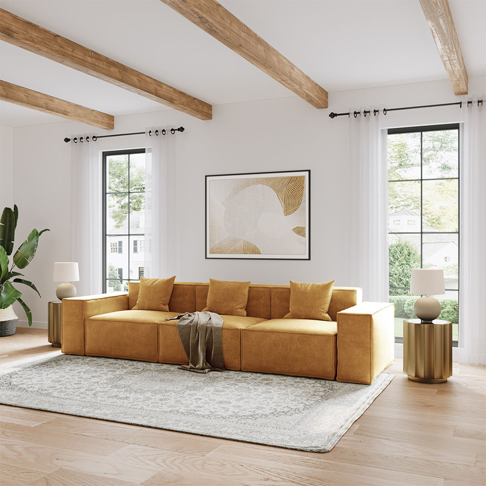Yellow Fabric Sofas & Loveseats