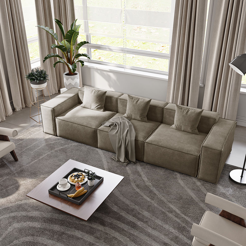 Khaki Fabric Sofas & Loveseats