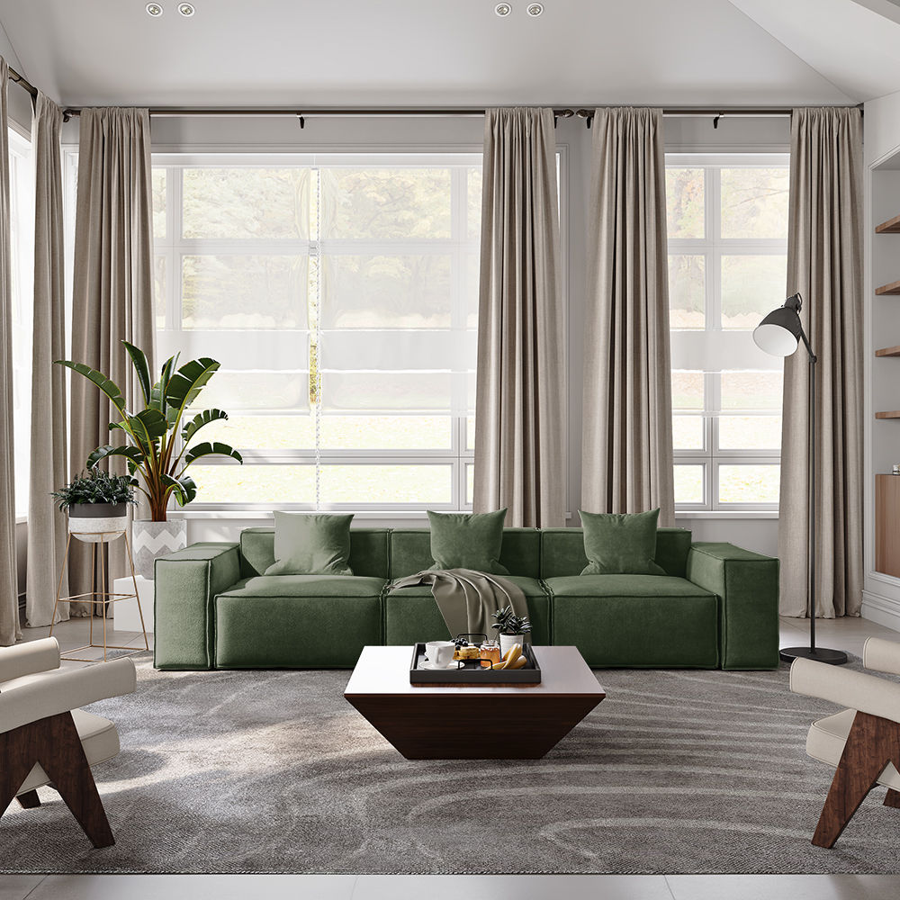 Green Fabric Sofas & Loveseats