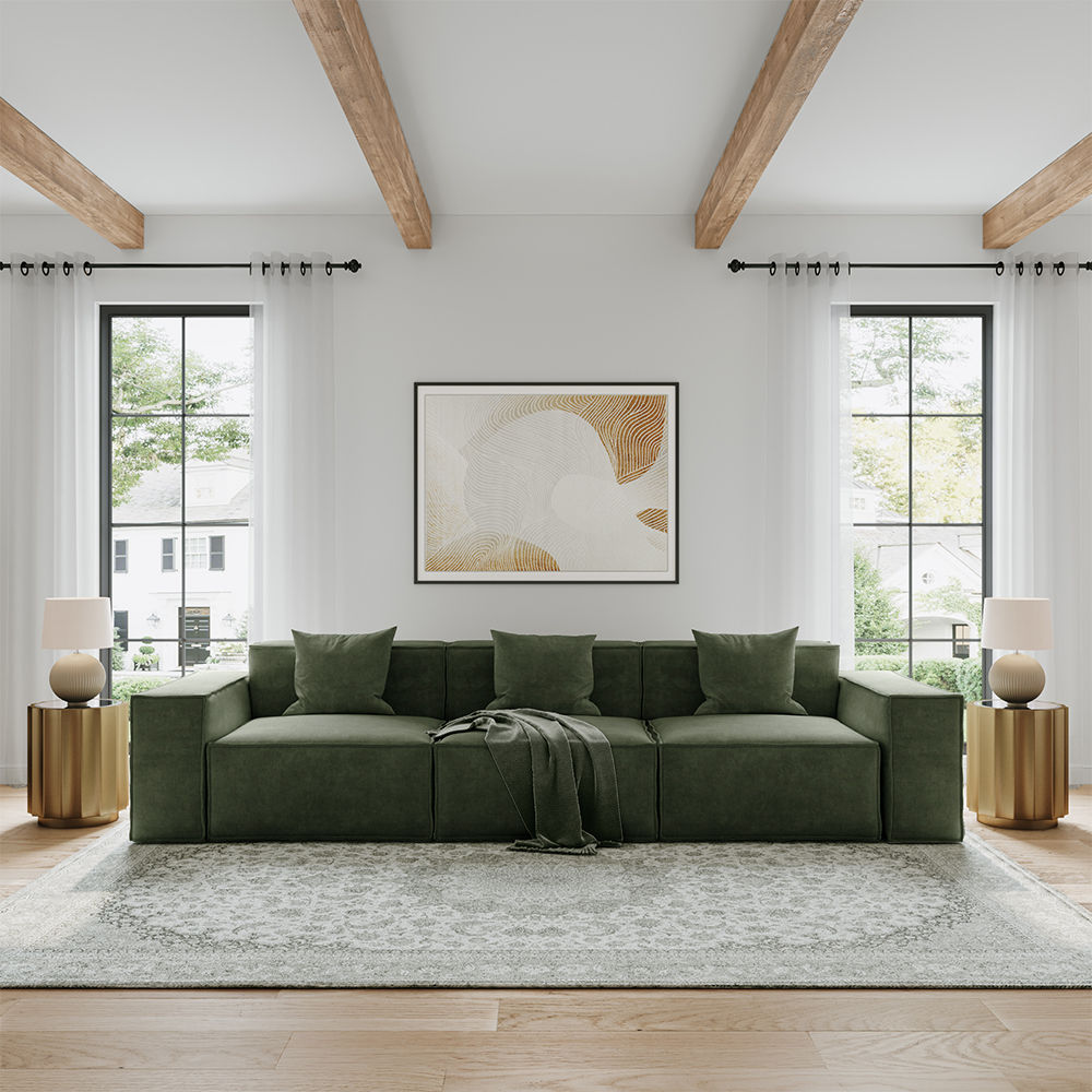 Green Fabric Sofas & Loveseats