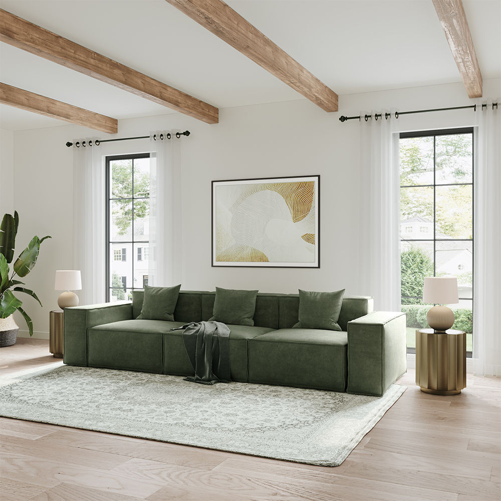 Green Fabric Sofas & Loveseats