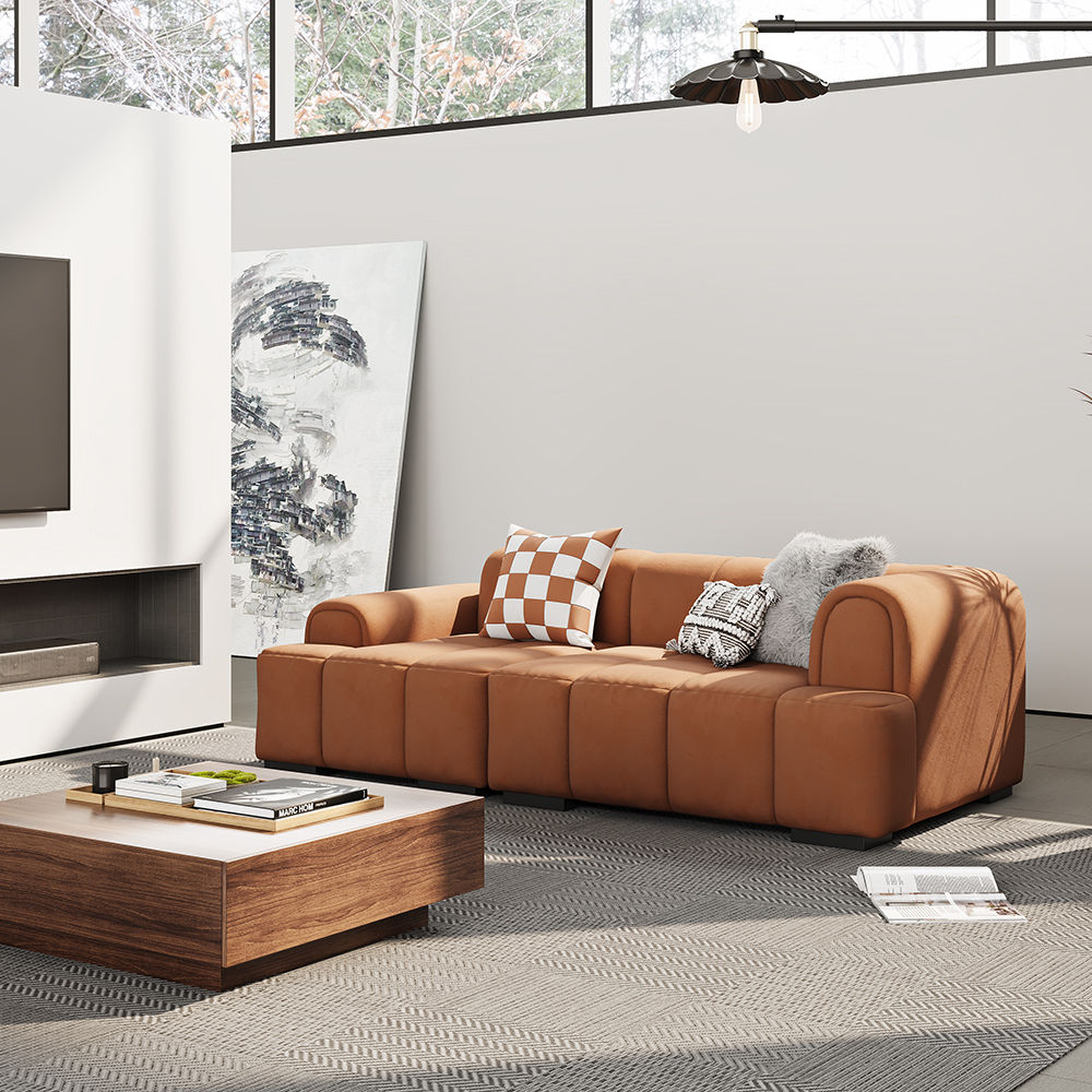 Brown Fabric Sofas & Loveseats
