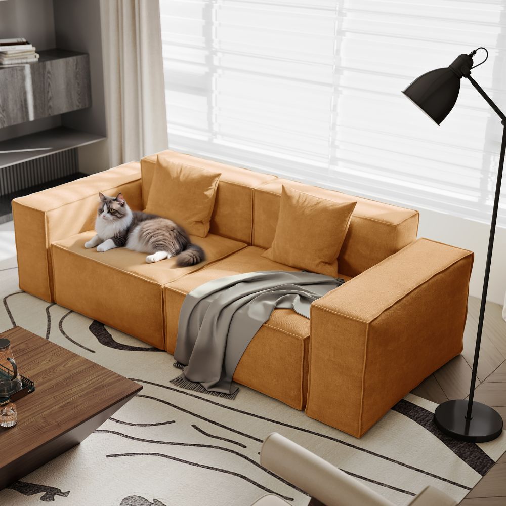 Yellow Fabric Sofas & Loveseats