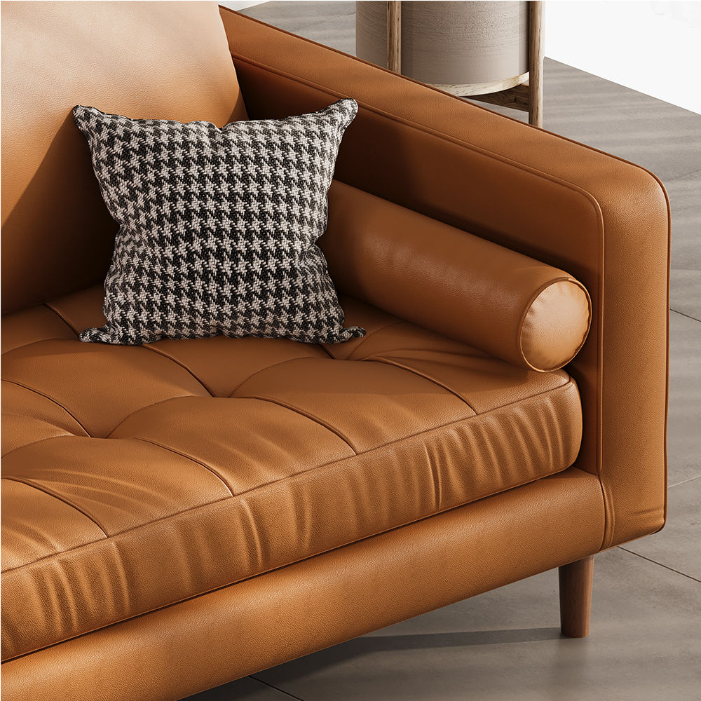 Modern Orange Leather Sofas & Loveseats