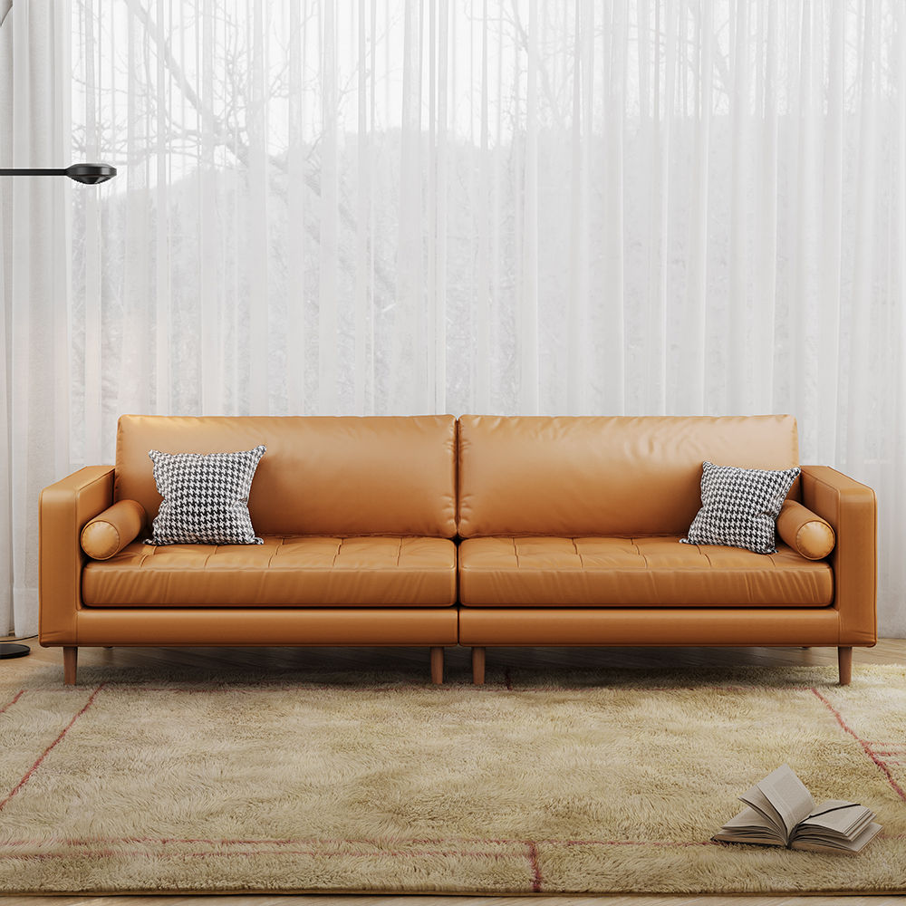 Modern Orange Leather Sofas & Loveseats