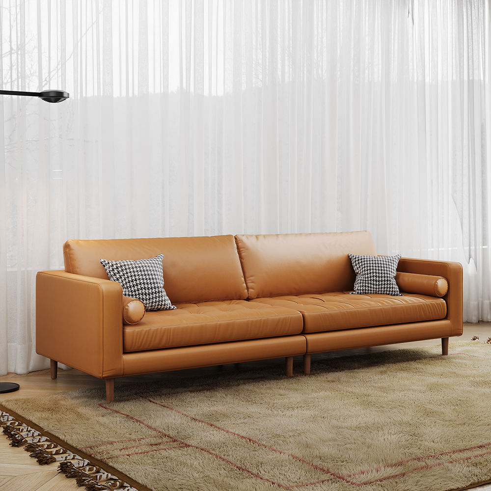 Sofas & Loveseats Orange Leather Sofas & Loveseats