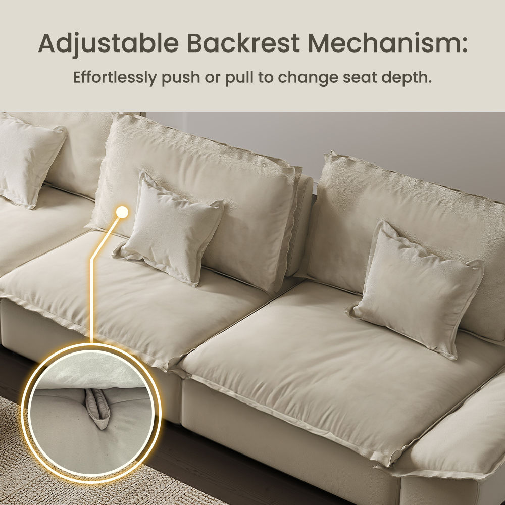 Beige Suede Fabric Sofas & Loveseats