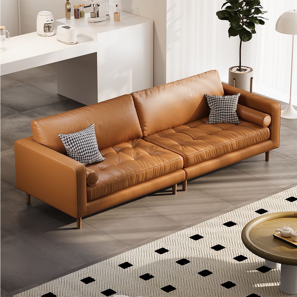 Modern Orange Leather Sofas & Loveseats