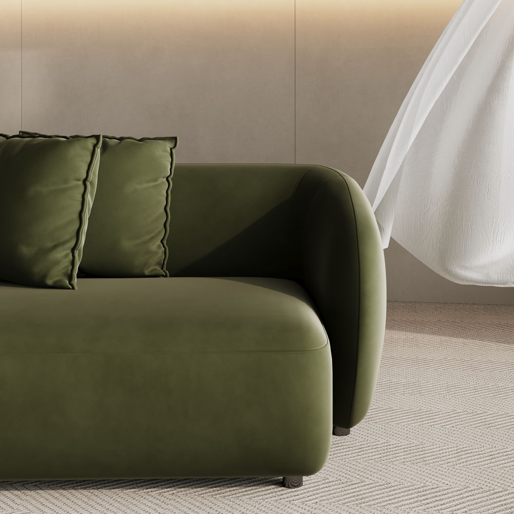 Modern Green Flannelette Sofas & Loveseats