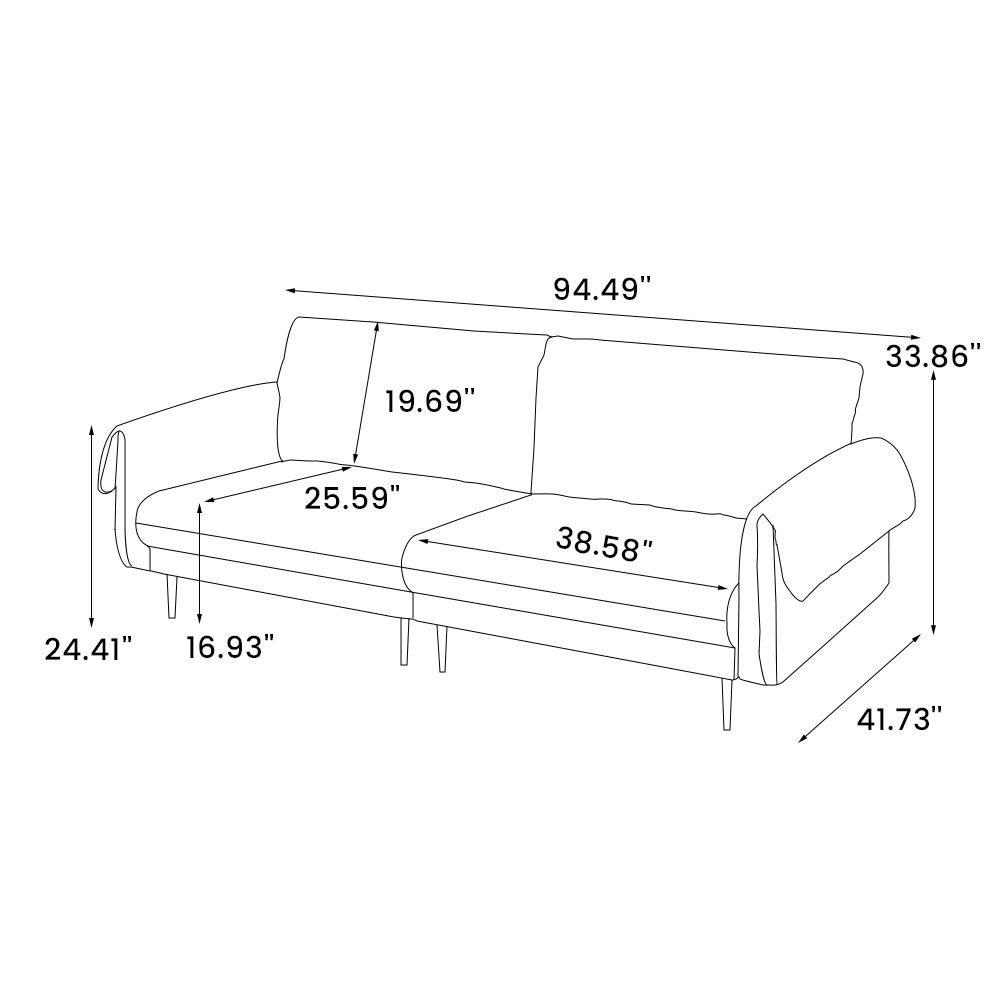 Solid Wood Beige Fabric Sofas & Loveseats