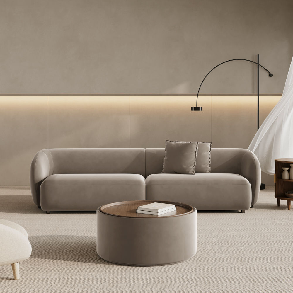 Beige Flannelette Sofas & Loveseats