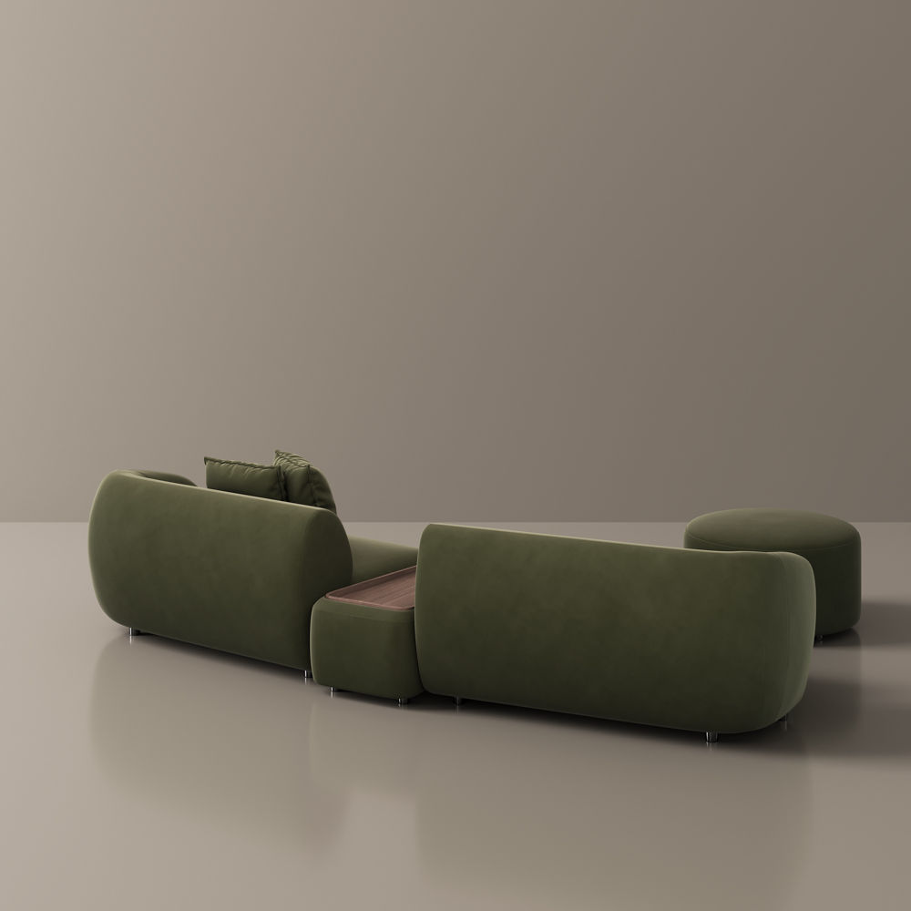 Partly Assemble Green Flannelette Sofas & Loveseats