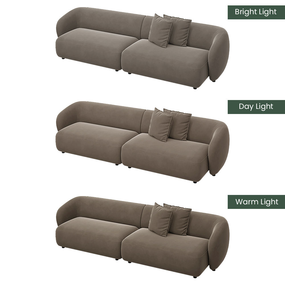 2 Seaters Beige Flannelette Sofas & Loveseats