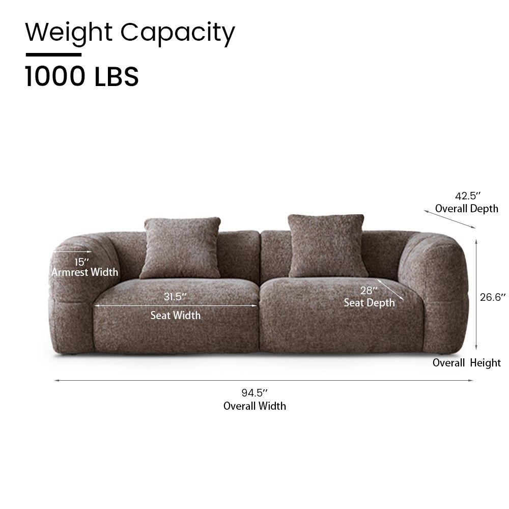 2 Seaters Brown Chenille Sofas & Loveseats