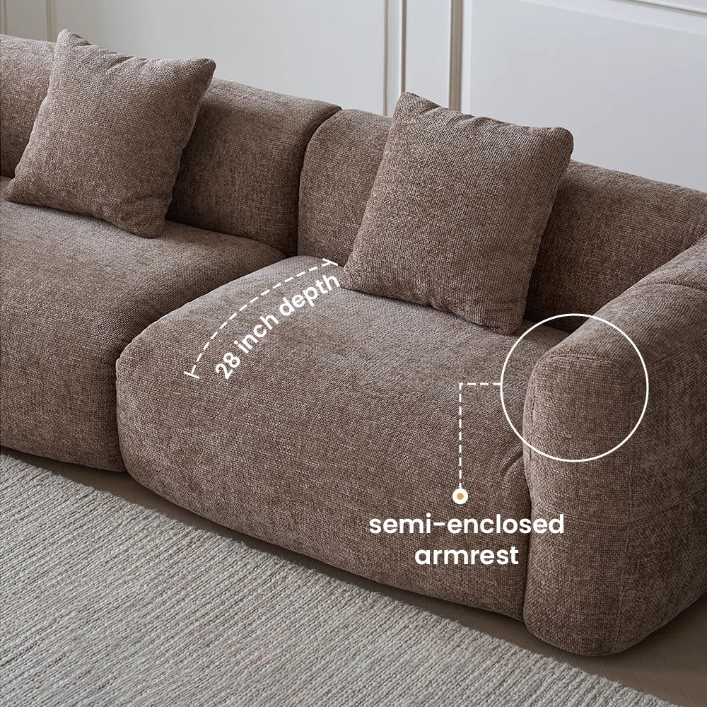 Pure Color Brown Chenille Sofas & Loveseats