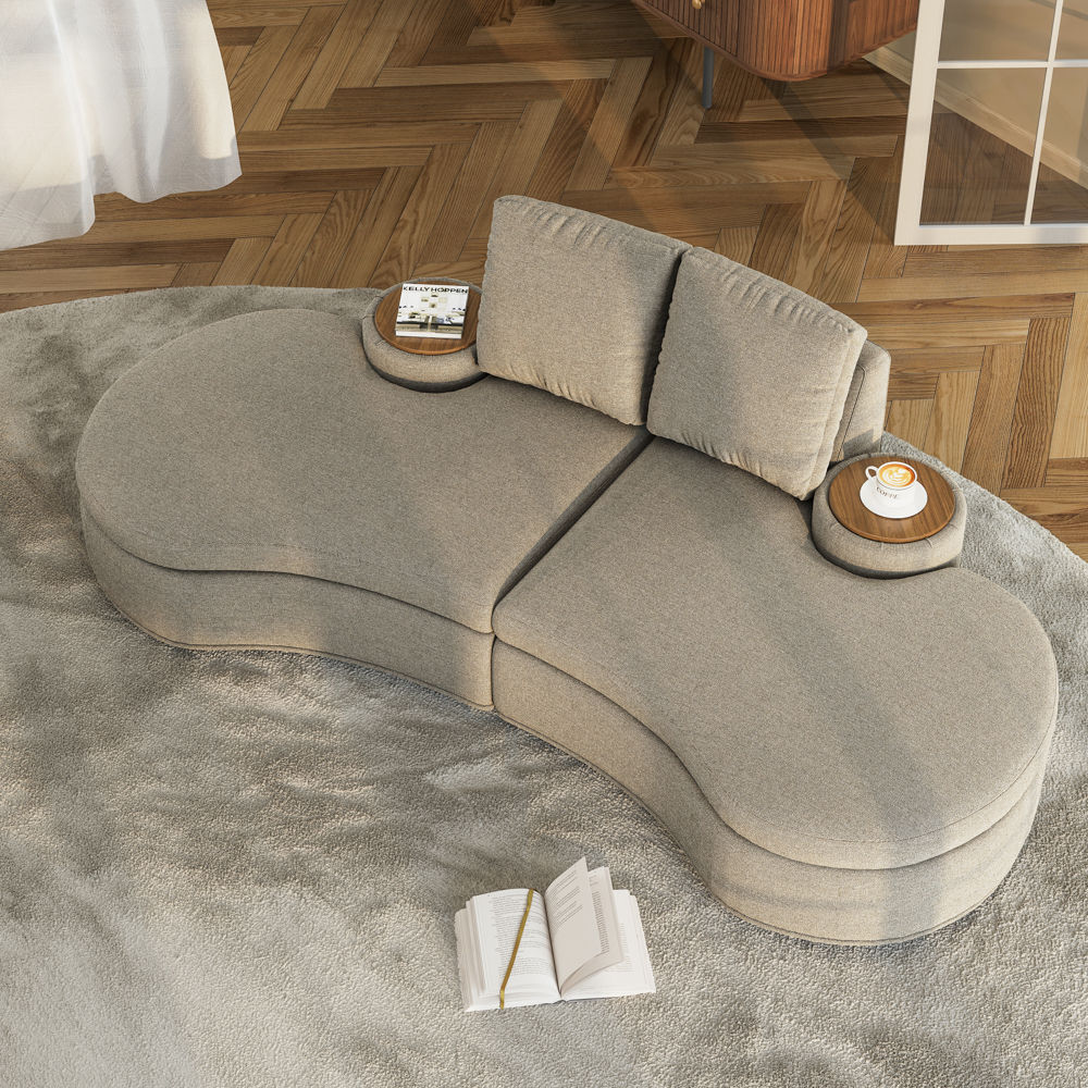 Partly Assemble Gray Fabric Sofas & Loveseats