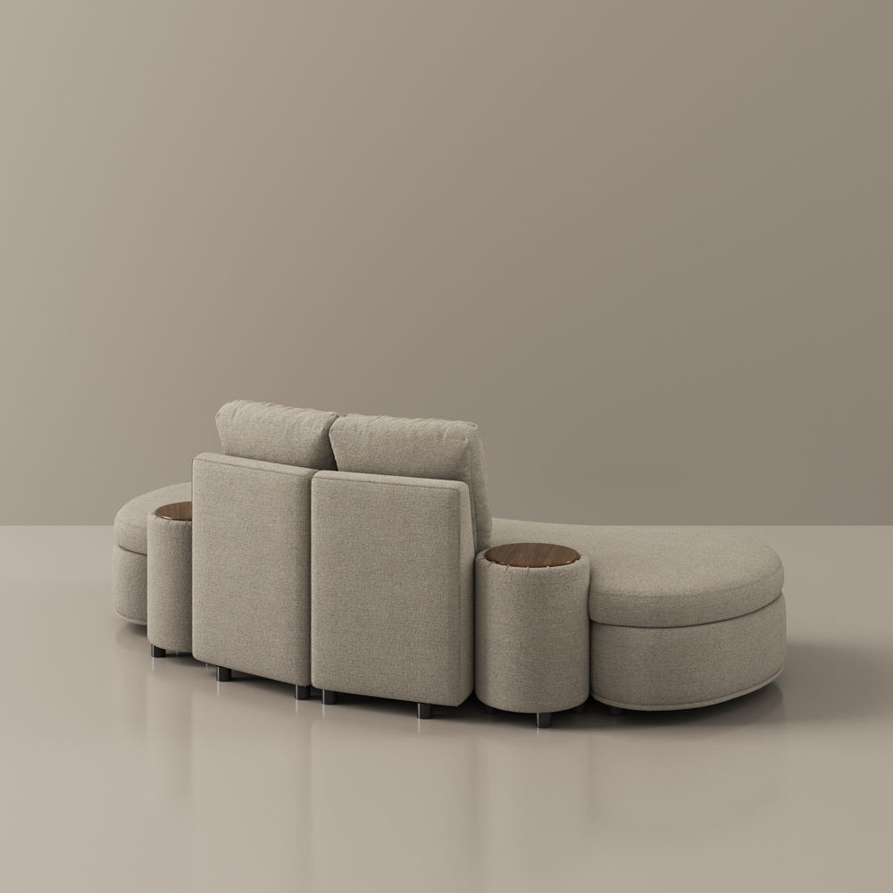 5 Seaters Gray Fabric Sofas & Loveseats