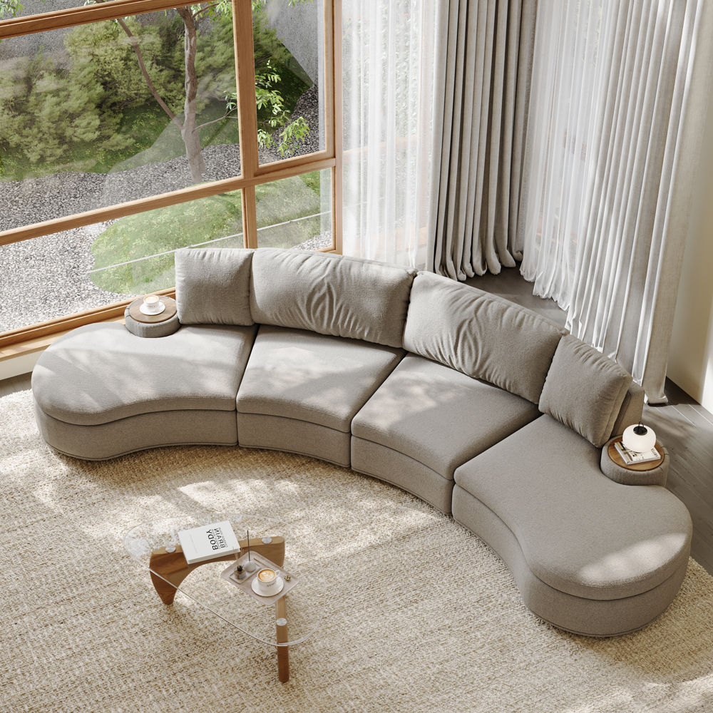 Partly Assemble Gray Fabric Sofas & Loveseats