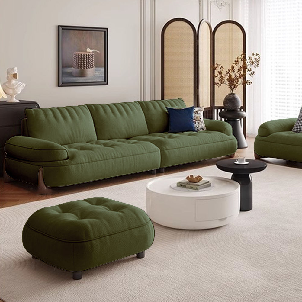 3 Seaters Beige Fabric Sofas & Loveseats