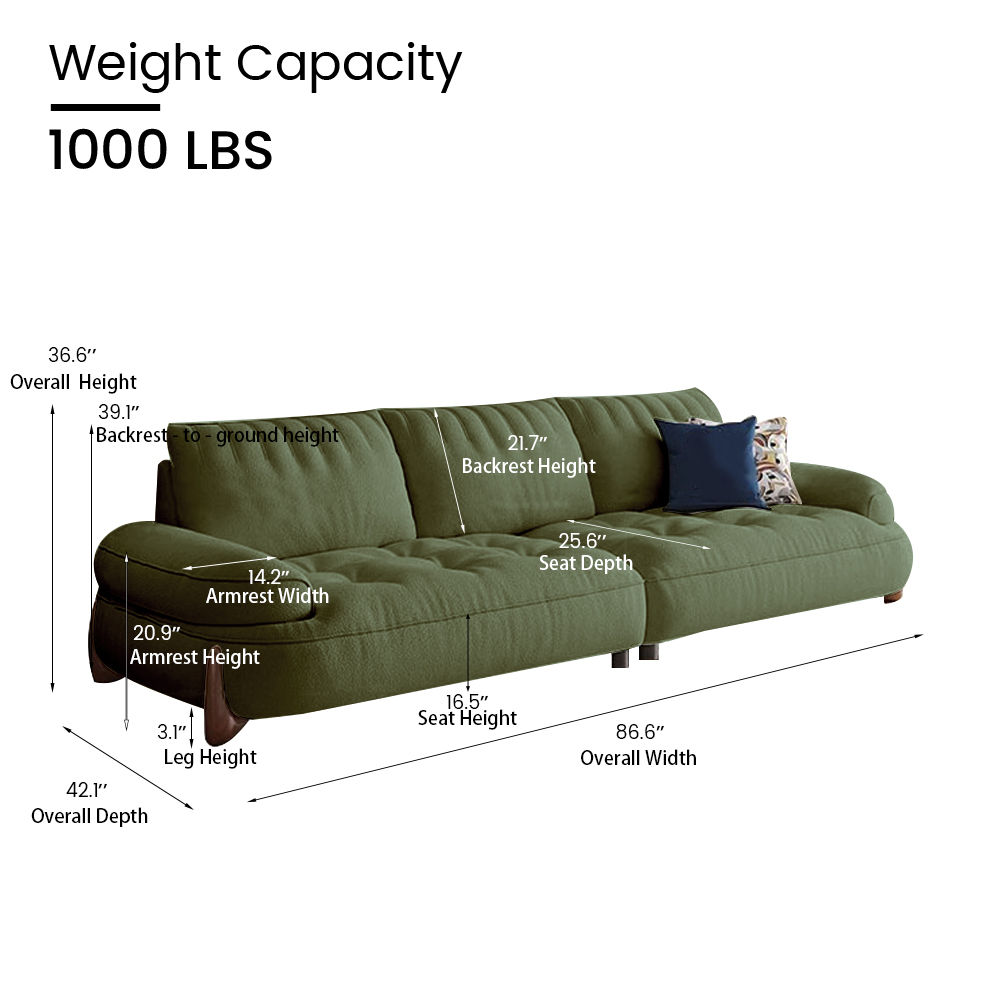 3 Seaters Green Fabric Sofas & Loveseats